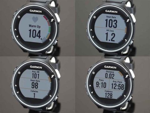 garmin forerunner 230 235 configuracion parametros pantalla