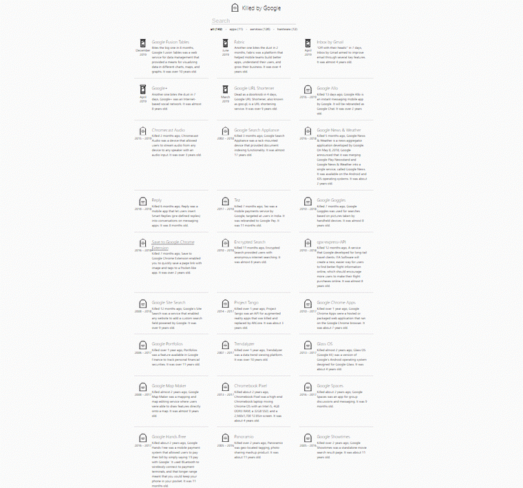 killed by google captura pantalla