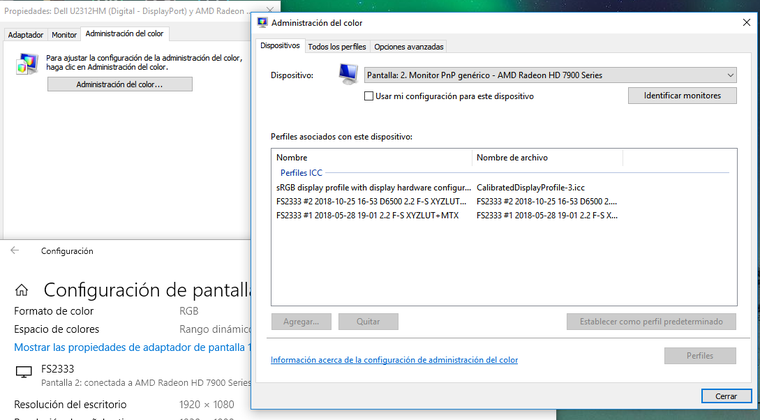 perfil calibracion ics windows